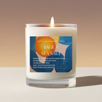 Art Candle Original Clay Artwork Scented Soy Wax in clear glass, Handmade Gift, Wedding Favour, Elegant Home Décor Candle, Luxury Party Bag