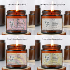 The Definition of you birth flower customisable scented artwork candle | Handmade | A personal gift