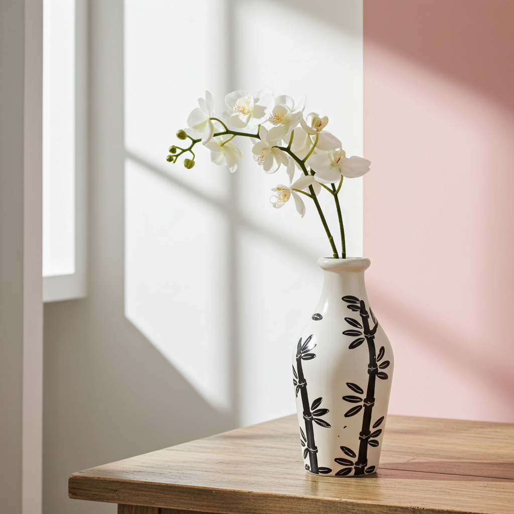 Bamboo Motif Vase From Lombok