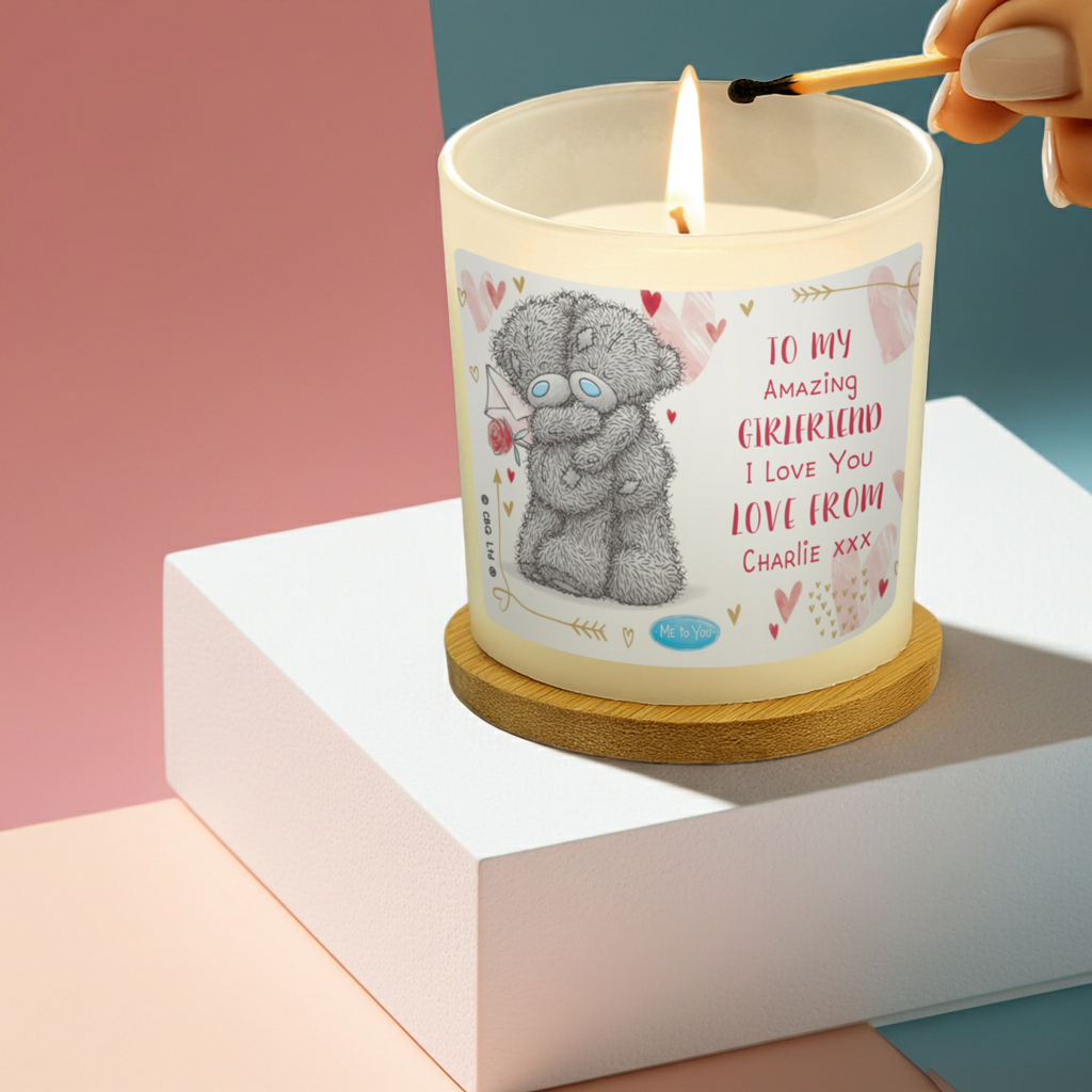 Personalised Vanilla Scented Candle | Custom 6 Line Message Gift - Artfully Curated Creations and identify whats in the image
