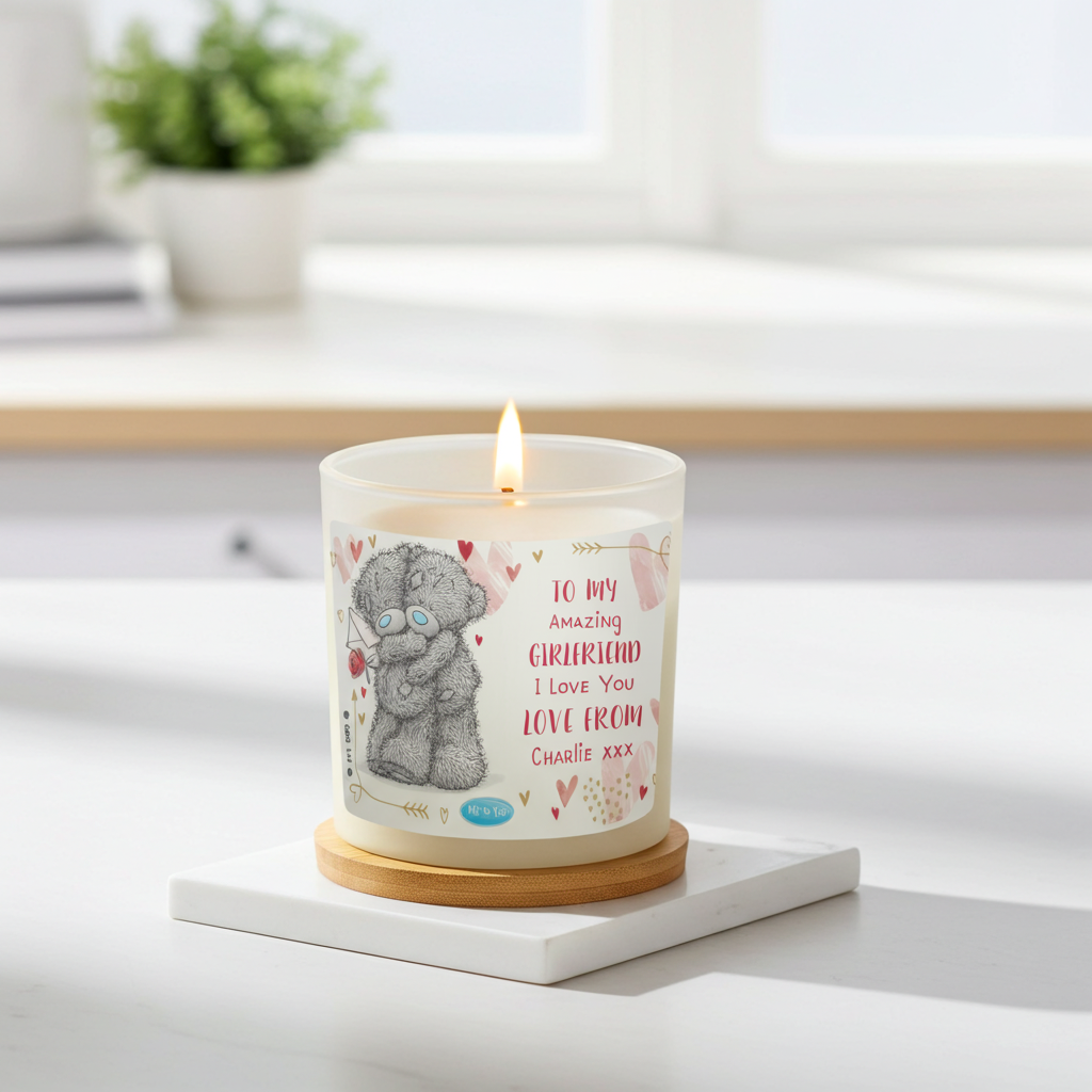 Personalised Vanilla Scented Candle | Custom 6 Line Message Gift - Artfully Curated Creations and identify whats in the image