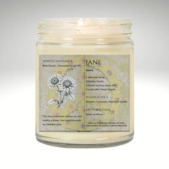 The Definition of you birth flower customisable scented artwork candle transparent jar with lid | Handmade | A personal gift