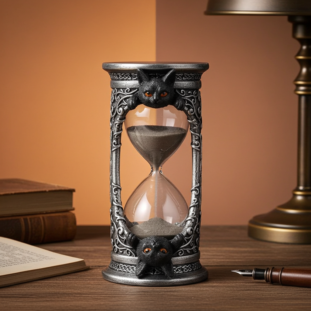 17cm Black Cat Hourglass Timer