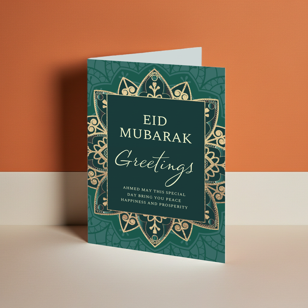 Personalised Eid Greeting Card | A Beautiful Way to Celebrate the End of Ramadan - Artfully Curated Creations and identify whats in the image