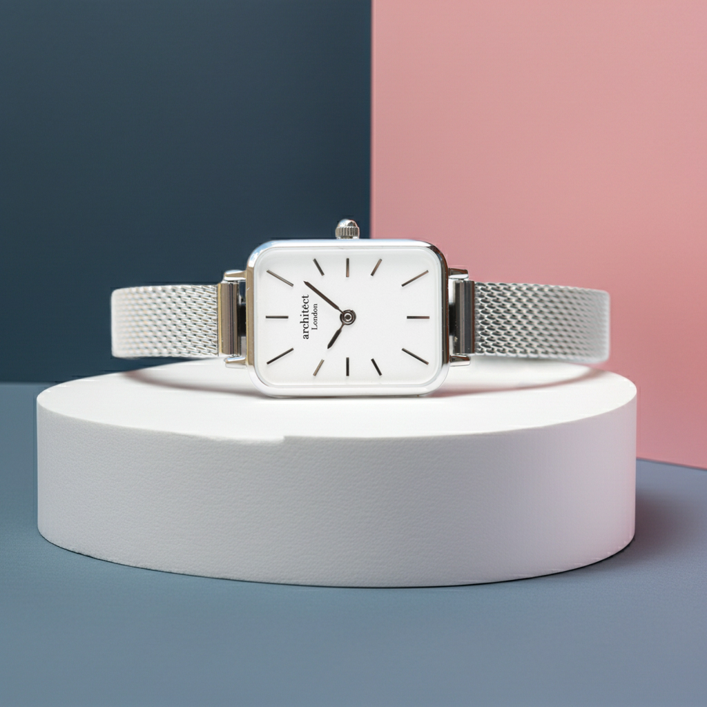 Personalised Ladies Lillie Handcrafted Watch By Architect London | Modern Font Engraving | A Personal Gift