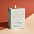 Personalised 30th Anniversary Tealight Holder | Pearl Anniversary Keepsake