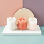 Tulip‑Shaped Candle Set | 3 Unscented Spring Candles | Floral Home Décor | 5‑Hour Burn | Easter & Spring Table Styling