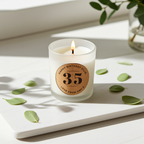 Personalised Vanilla Birthday Cork Label Candle Jar | Custom Age & Message Gift