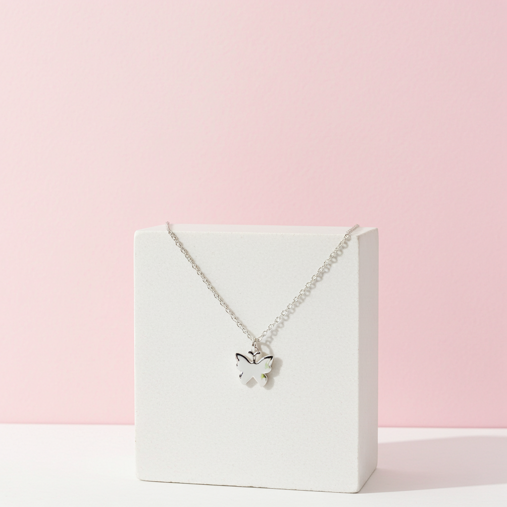 Personalised Butterfly Necklace | Engraved Sentiment Card & Gift Box for Any Occasion - Artfully Curated Creations and identify whats in the image