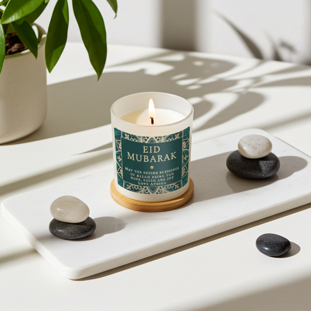 Personalised Vanilla Jar Candle | Ramadan & Eid Gift - Artfully Curated Creations and identify whats in the image