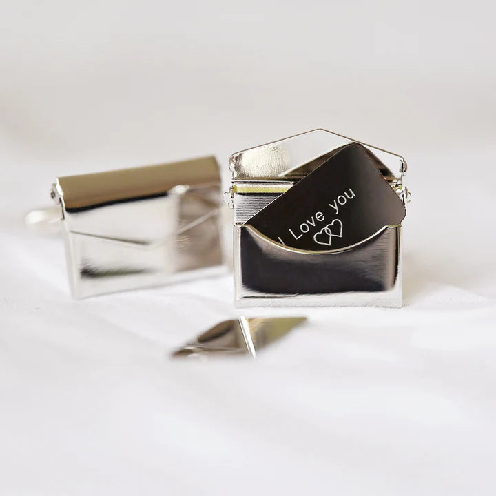 Personalised  Secret Message Engraved Cufflinks | Modern Font Engraved | A Personal Gift