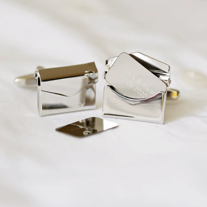 Personalised  Secret Message Engraved Cufflinks | Modern Font Engraved | A Personal Gift