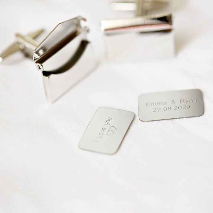 Personalised  Secret Message Engraved Cufflinks | Modern Font Engraved | A Personal Gift