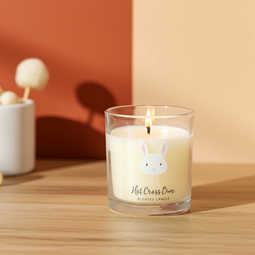 Hot Cross Bun Candle