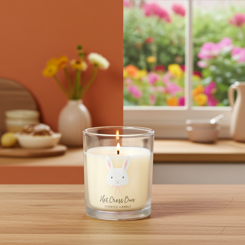 Hot Cross Bun Candle