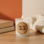 Personalised Vanilla Birthday Cork Label Candle Jar | Custom Age & Message Gift