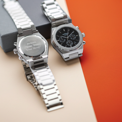 Personalised Men's Orbix Luxury Handcrafted Watch By Architect London | Modern Font Engraving | A Personal Gift