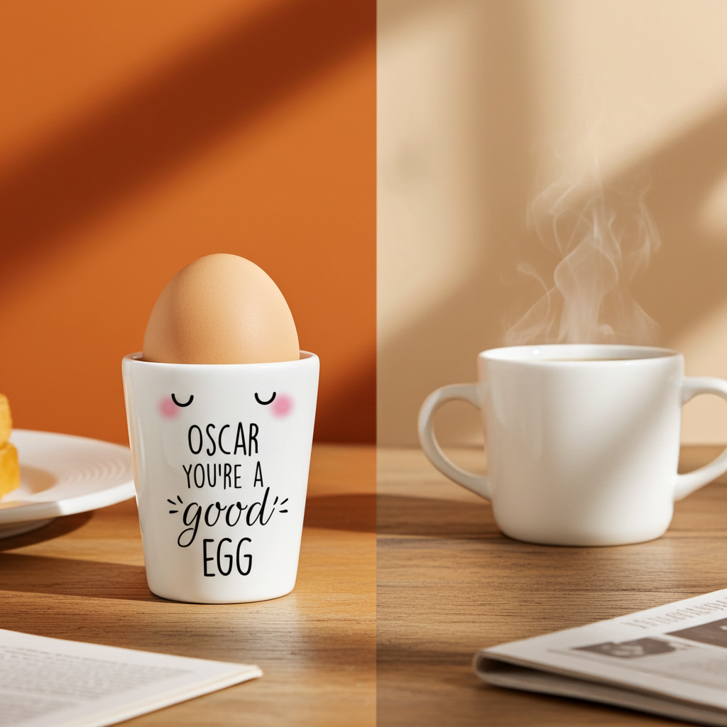 Personalised “You’re a Good Egg” Ceramic Egg Cup | A Cute Easter Breakfast Treat