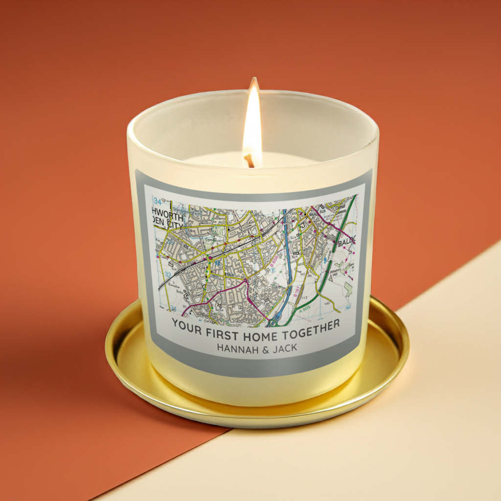 Personalised Present Day Map Vanilla Jar Candle | A Unique Gift for Any Home