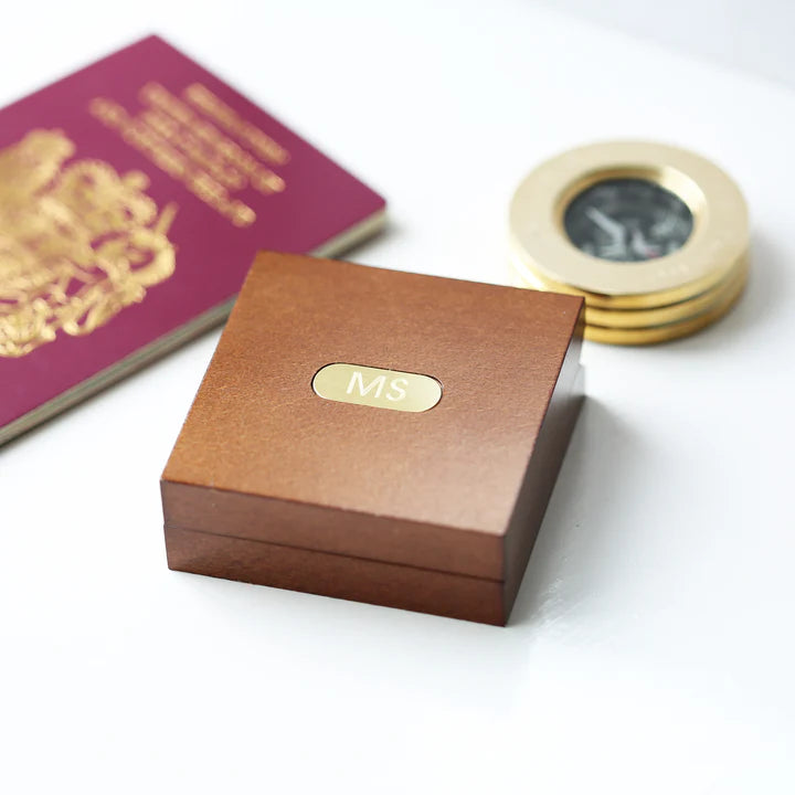 Personalised Handcrafted Compass With Timber Box | Modern Font Engraving | A Personal Gift