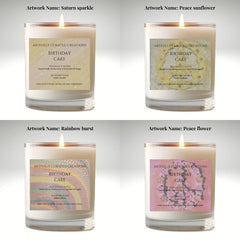 Art Candle Original Artwork Scented Soy Wax in clear glass | Handmade Gift | Wedding Favour | Elegant Home Décor | Luxury Party Bag