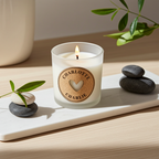 Personalised Heart Vanilla Scented Jar Candle | Custom Cork Label Gift
