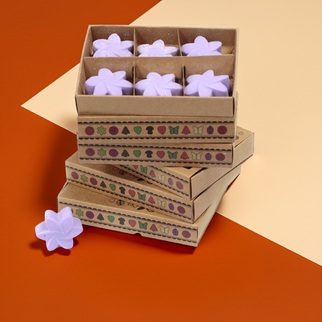 Flower Shaped Scented Box of 6 Wax Melts