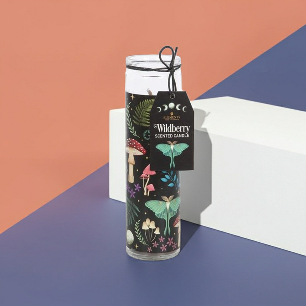 Dark Forest Wildberry Candle 70-Hour Tube Candle Mystical Long Burn Scented Candle for Meditation, Relaxation, & Atmosphere