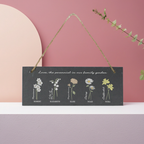 Personalised Flower of the Month Slate Sign | A Beautiful Garden Inspired Keepsake