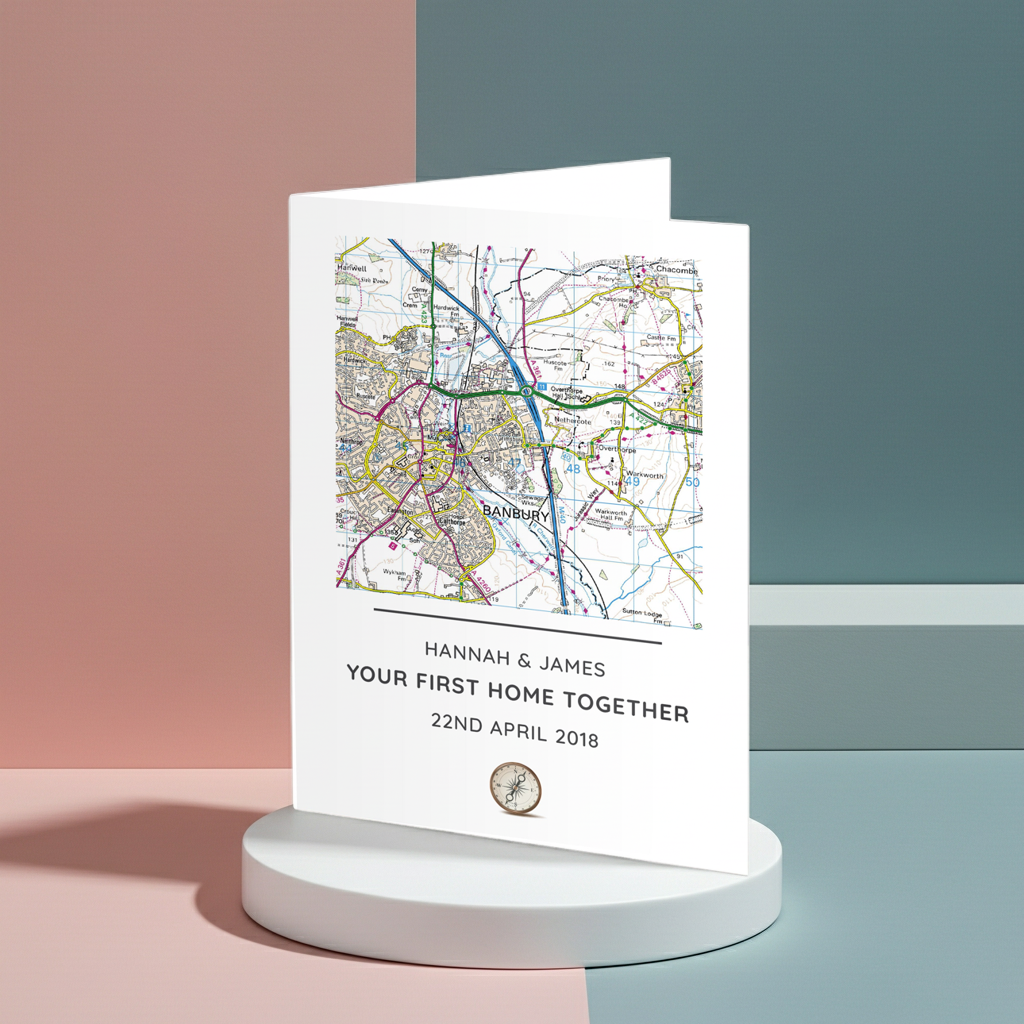 Personalised Present Day Map Message Card | A Unique Way to Celebrate Any Occasion - Artfully Curated Creations and identify whats in the image