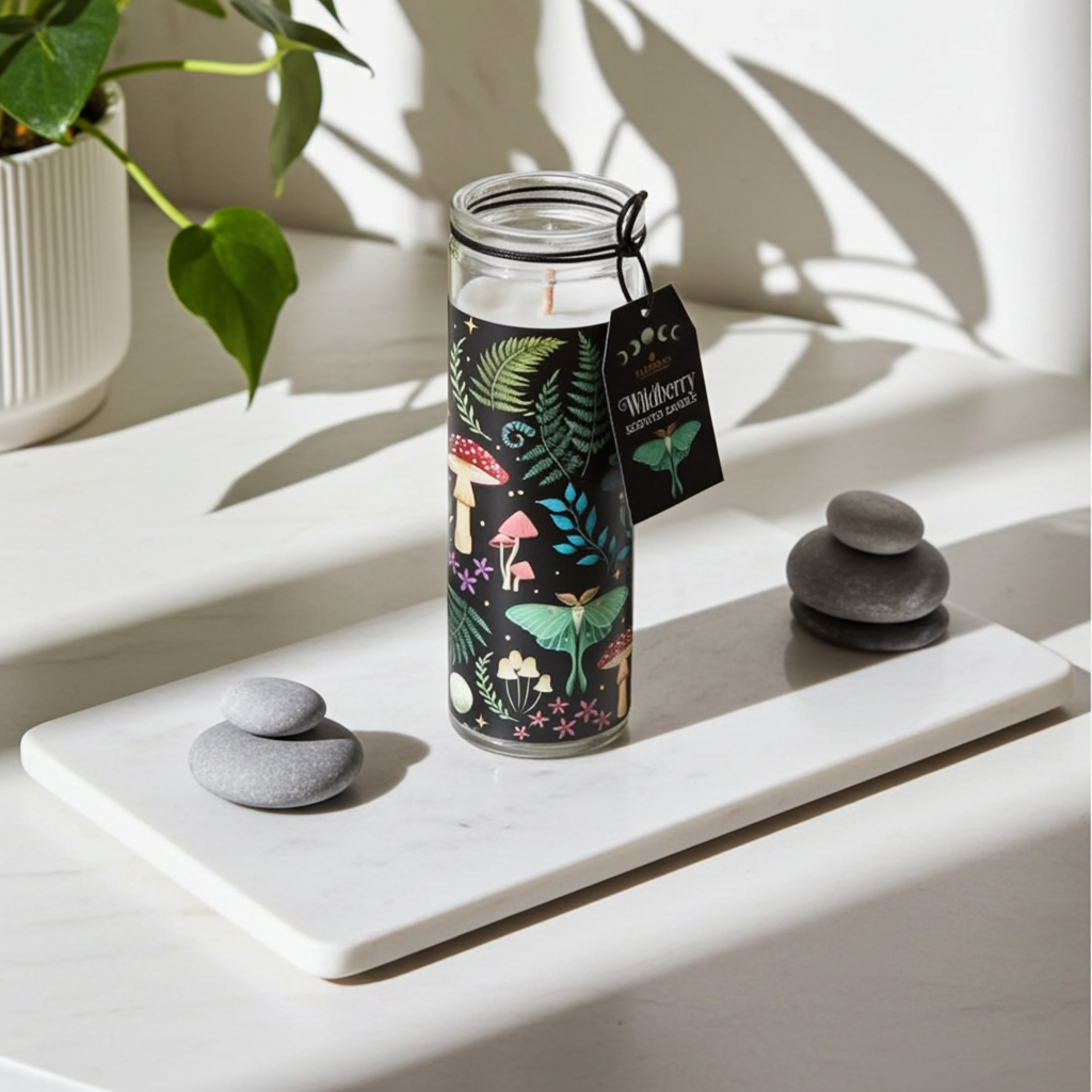 Dark Forest Wildberry Candle 70-Hour Tube Candle Mystical Long Burn Scented Candle for Meditation, Relaxation, & Atmosphere