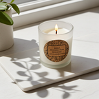 Personalised Floral Vanilla Scented Jar Candle | Custom Cork Label Gift