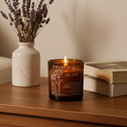 Personalised Birth Flower Candle in Amber Glass Jar | Handmade | A personal gift
