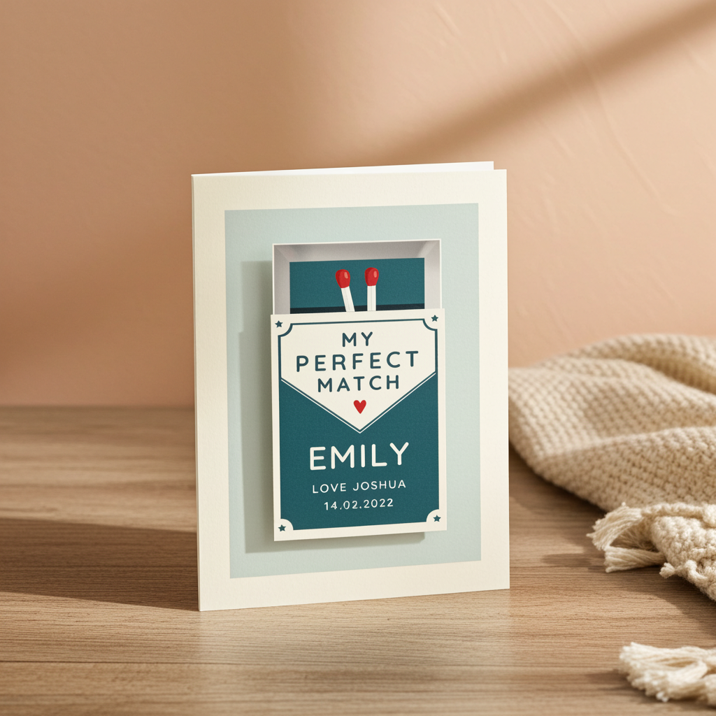 Personalised “My Perfect Match” Valentine’s Card | A Cute & Thoughtful Keepsake - Artfully Curated Creations and identify whats in the image