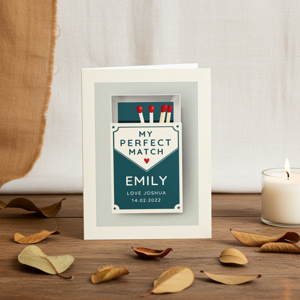 Personalised “My Perfect Match” Valentine’s Card | A Cute & Thoughtful Keepsake - Artfully Curated Creations and identify whats in the image