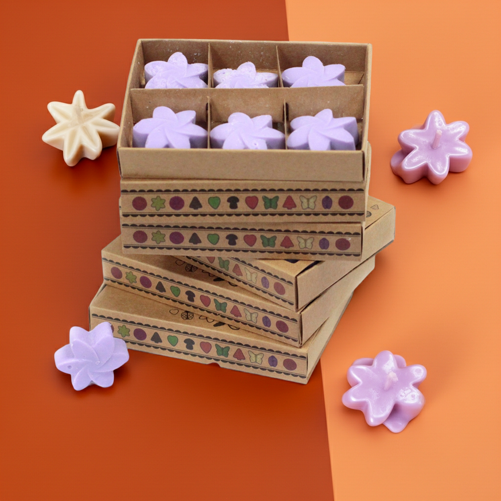 Flower Shaped Scented Box of 6 Wax Melts