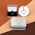 Personalised Bridesmaid Heart Necklace | Engraved Chrome Gift Box