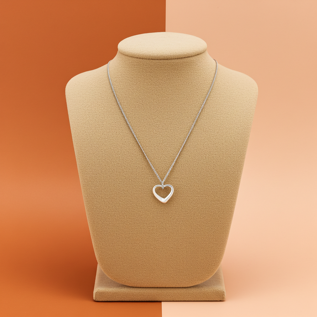 Personalised Bridesmaid Heart Necklace | Engraved Chrome Gift Box