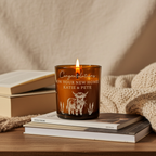 Highland Cow Personalised Amber Glass Vanilla Candle Jar | Custom Message Gift for Any Occasion