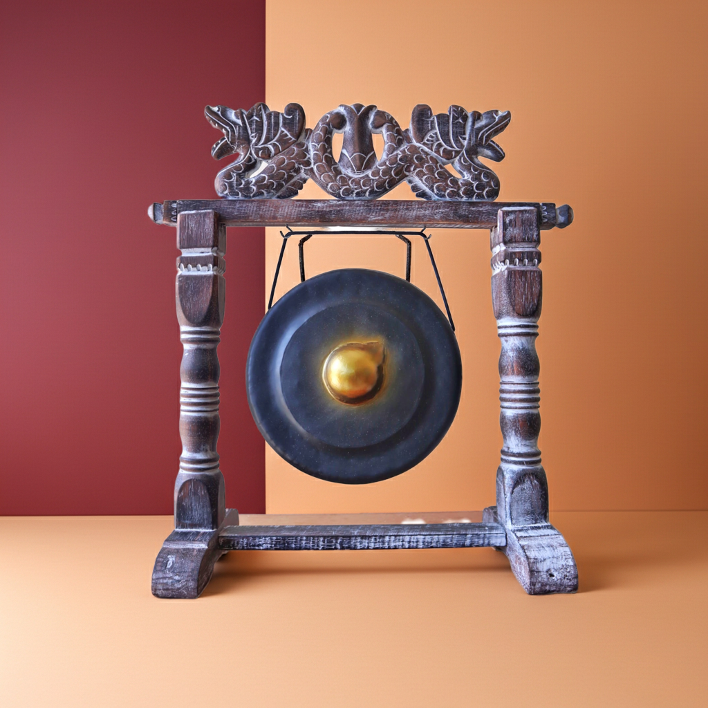 Antique Style Black Gong - Artfully Curated Creations and identify whats in the image