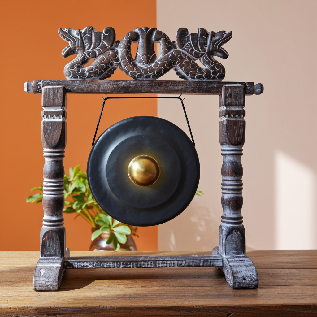 Antique Style Black Gong - Artfully Curated Creations and identify whats in the image