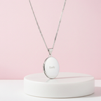 Personalised Sterling Silver Oval Locket | Engraved Name & Photo Keepsake Gift Box