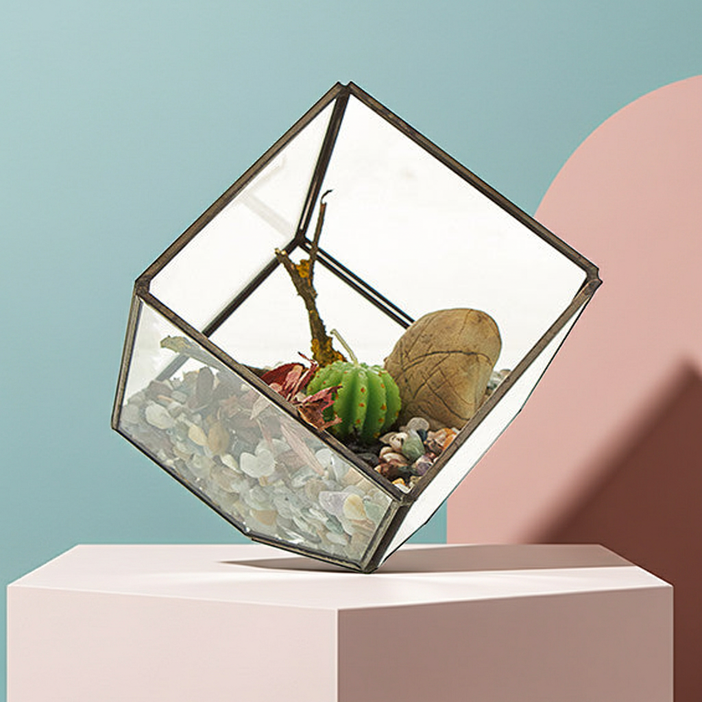 Glass Terrarium - Corner Cube