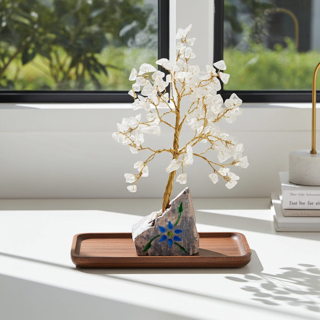 Rock Crystal Indian Gemstone Tree - Artfully Curated Creations and identify whats in the image