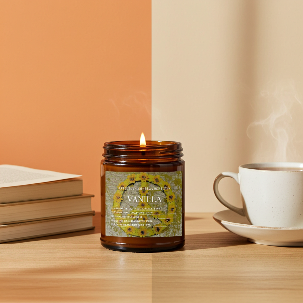 Art Candle Original Clay Artwork Scented Soy Wax in Amber Jar, Handmade Gift, Wedding Favor, Unique Home Décor Candle, Luxury Party Bag Gift - Artfully Curated Creations and identify whats in the image