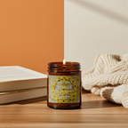 Art Candle Original Clay Artwork Scented Soy Wax in Amber Jar, Handmade Gift, Wedding Favor, Unique Home Décor Candle, Luxury Party Bag Gift