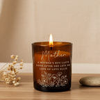 Personalised Floral Amber Glass Vanilla Candle Jar | Custom Message Gift for Any Occasion