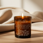Personalised Floral Amber Glass Vanilla Candle Jar | Custom Message Gift for Any Occasion