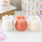 Tulip‑Shaped Candle Set | 3 Unscented Spring Candles | Floral Home Décor | 5‑Hour Burn | Easter & Spring Table Styling