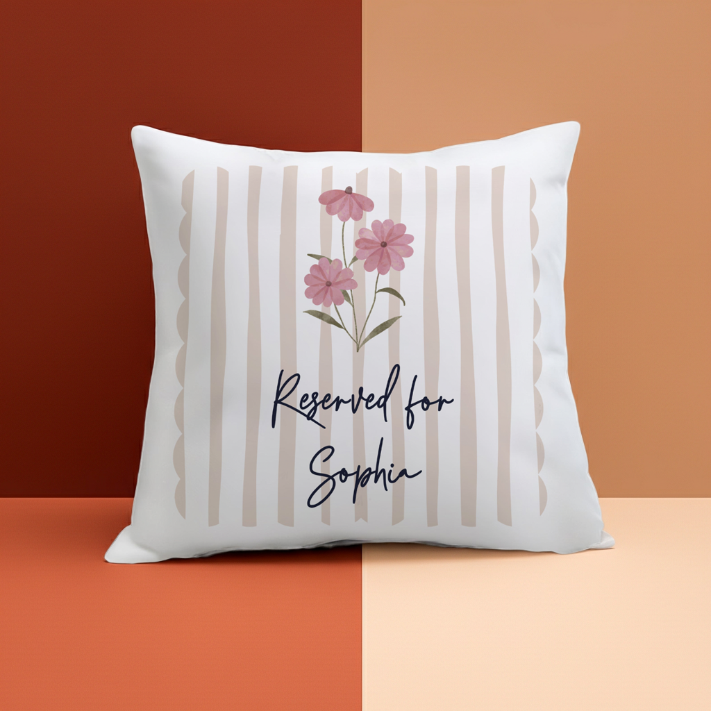 Personalised Floral Cushion | A Charming, Cosy Gift for Any Home